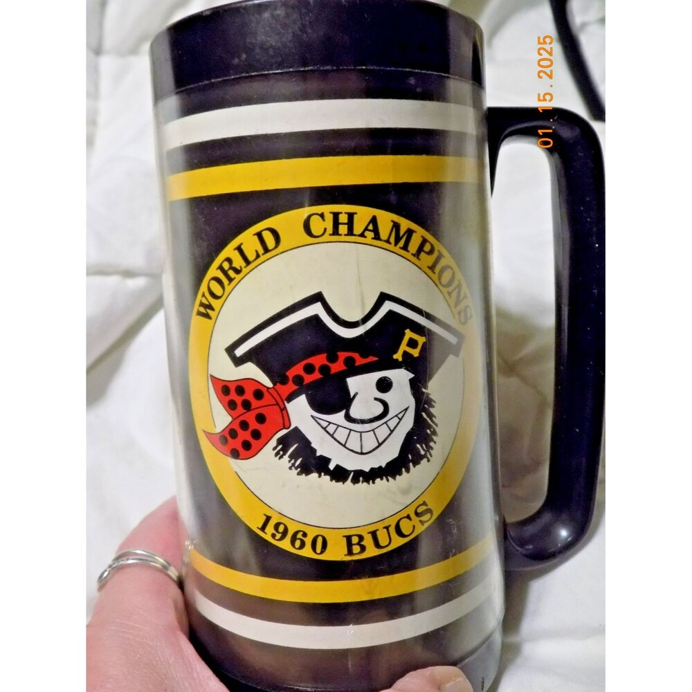 Vintage Pittsburgh Pirates Iron City Beer Insulated Plastic Stein Mug